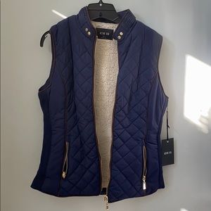 Navy vest lined with Sherpa